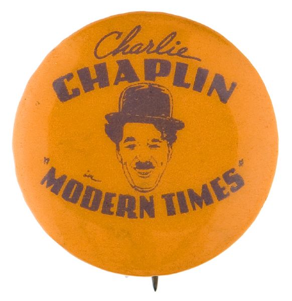 CHAPLIN'S DEPRESSION ERA CLASSIC MOVIE BUTTON. 