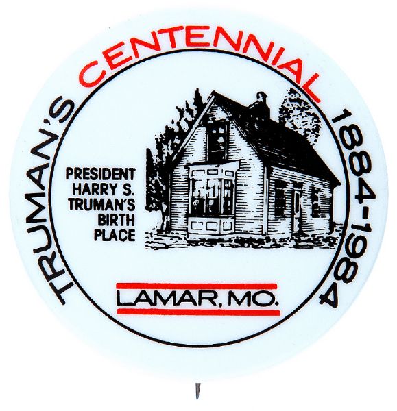 TRUMAN CENTENNIAL MASTER BUTTON FROM THE MARSHALL LEVIN COLLECTION.