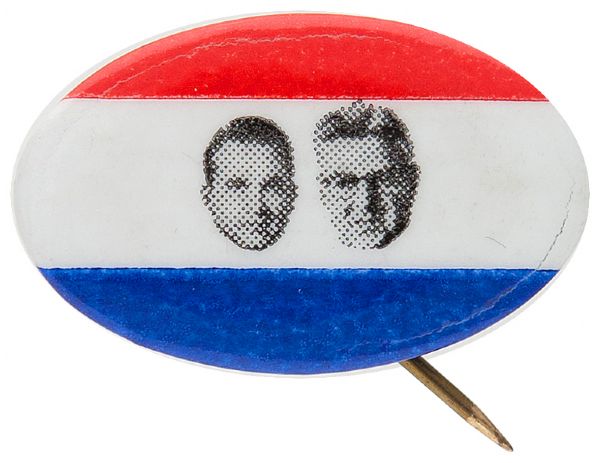 WALLACE / LEMAY 1968 OVAL JUGATE CAMPAIGN BUTTON.