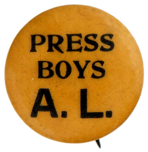 “PRESS BOYS A.L.” EARLY 1900s PITTSBURG(H) BASEBALL COLORS BUTTON.