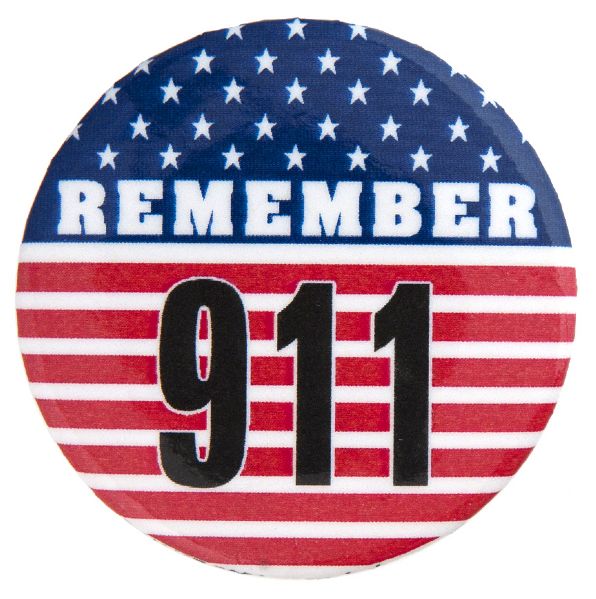 “REMEMBER 911” MEMORIAL BUTTON.