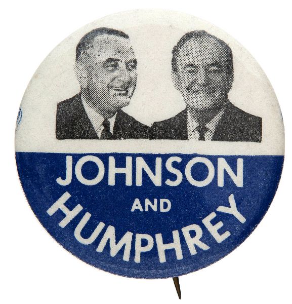 “JOHNSON AND HUMPHREY” 1964 HAKE GUIDE #10 JUGATE BUTTON.