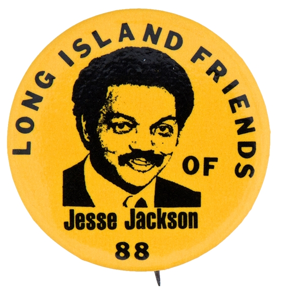 JESSE JACKSON 1.5 HOPEFUL BUTTON ISSUED IN 1988 BY HIS LONG ISLAND FRIENDS.