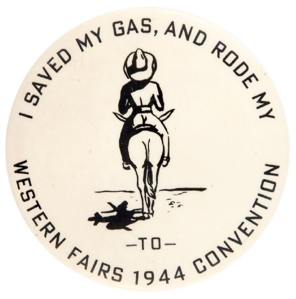 WESTERN FAIRS 1944 CONVENTION UNUSUAL AND LARGE REBUS BUTTON.