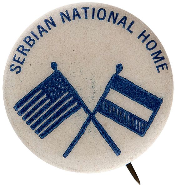 RARE “SERBIAN NATIONAL HOME” POST WORLD WAR I BUTTON.    