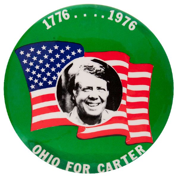 “1776-1976 / OHIO FOR CARTER” BUTTON.