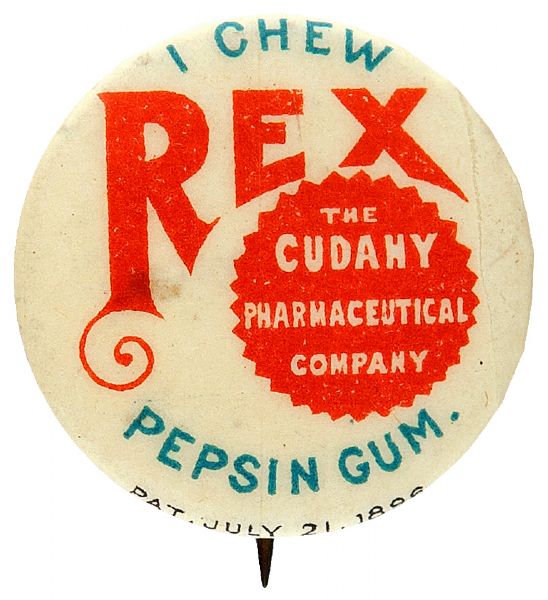 CHEWING GUM EARLY AD BUTTON CIRCA 1896-98 BUTTON.