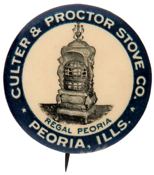 CULTER & PROCTOR STOVE CO. BUTTON FROM 1900-1912.