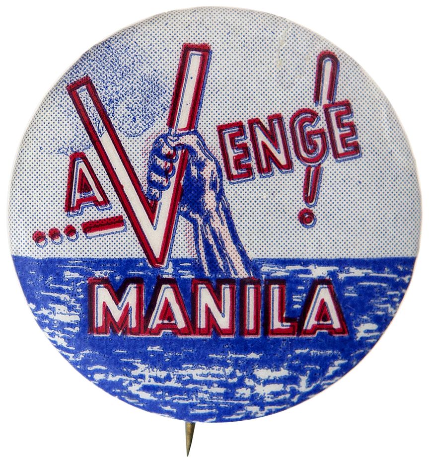 Avenge Manila WW2 Design Button