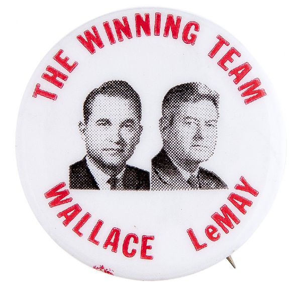 “THE WINNING TEAM / WALLACE – LeMAY” JUGATE BUTTON.