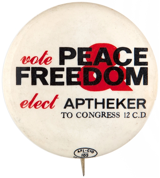NEW YORK CITY 1966 COMMUNIST PARTY CANDIDATE BUTTON.