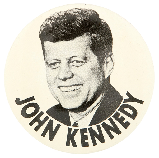 “JOHN KENNEDY” 1960 LITHO PICTURE BUTTON.