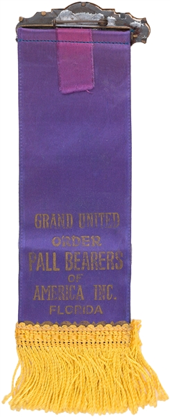 FLORIDA GRAND UNITED ORDER PALL BEARERS OF AMERICA INC. TWO SIDED MEMBER BADGE.