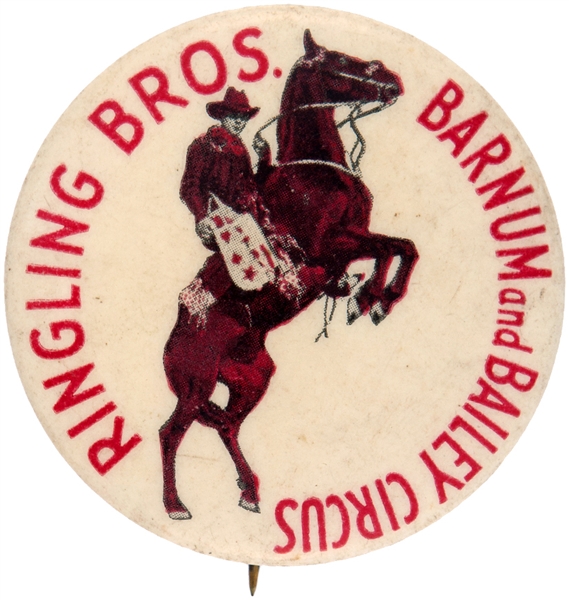 RINGLING BROS. BARNUM AND BAILEY CIRCUS SOUVENIR BUTTON.