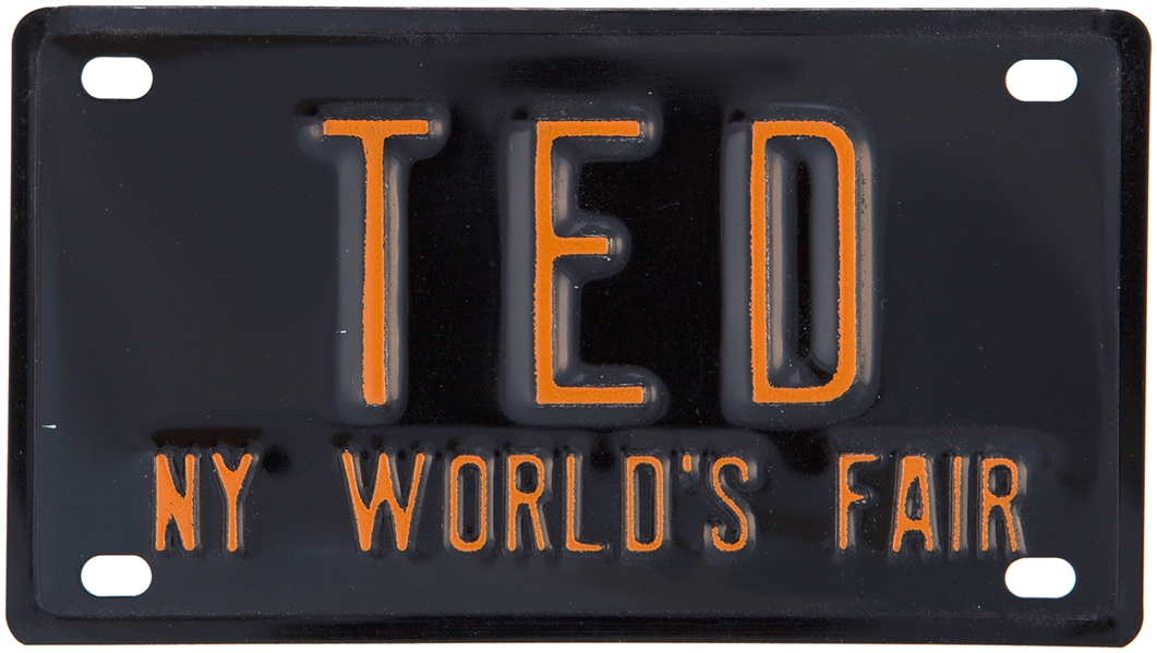 NEW YORK WORLD’S FAIR 1964 MINIATURE LICENSE FOR TED.                